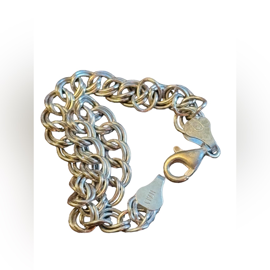 Sterling Ailver 925 Italy Link Bracelet 7”